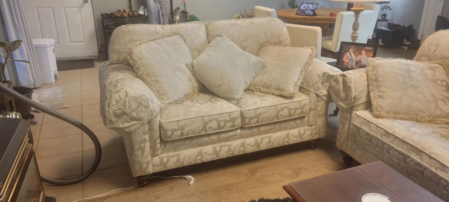 Beige Floral Sofa and Loveseat Set - photo 2