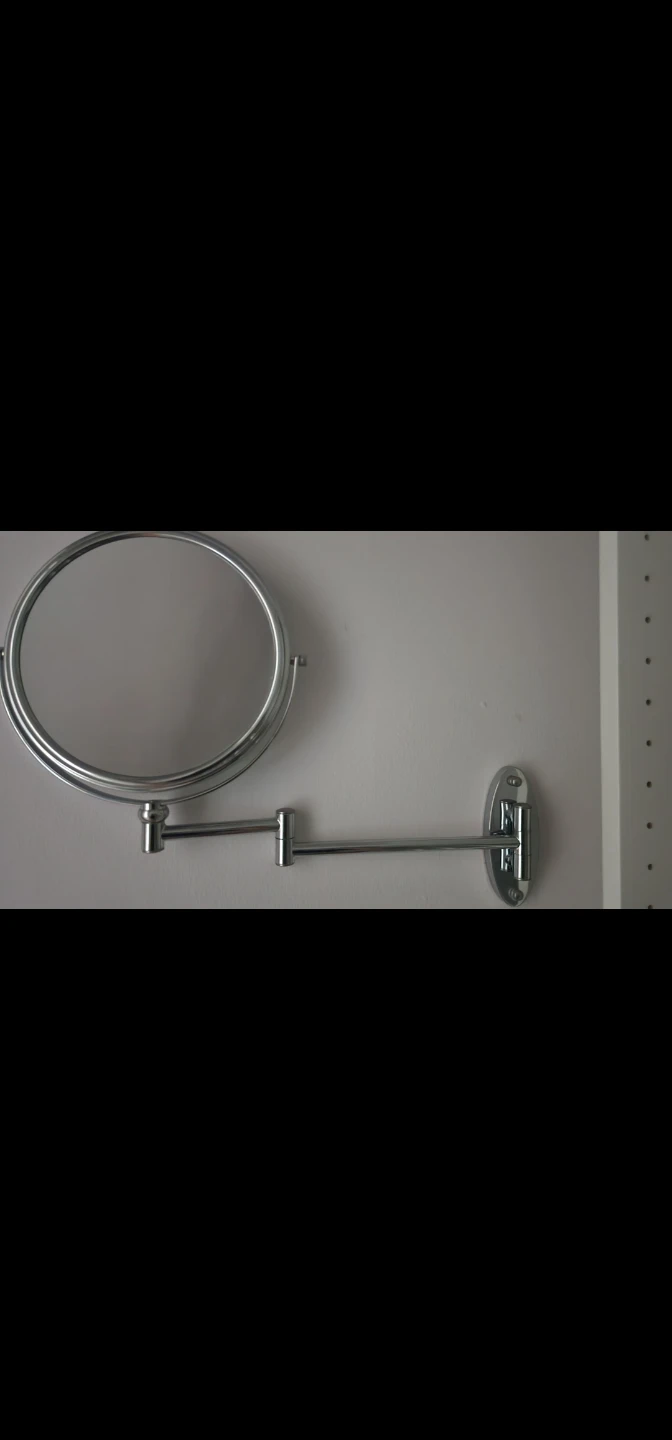 Chrome Wall-Mounted Makeup Mirror – Extendable & Double-Sided - photo 3
