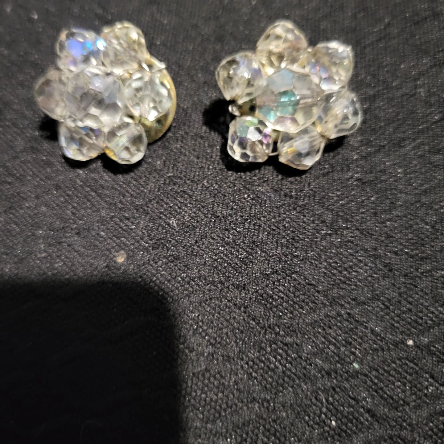 Vintage Crystal Cluster Clip-on Earrings