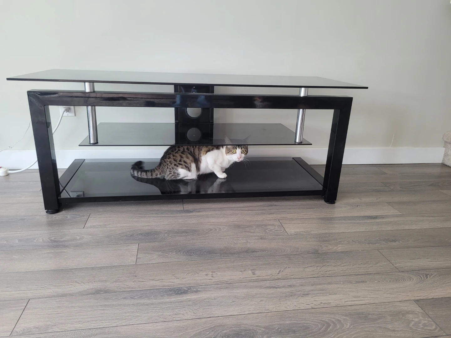 Black Glass TV Stand - photo 4