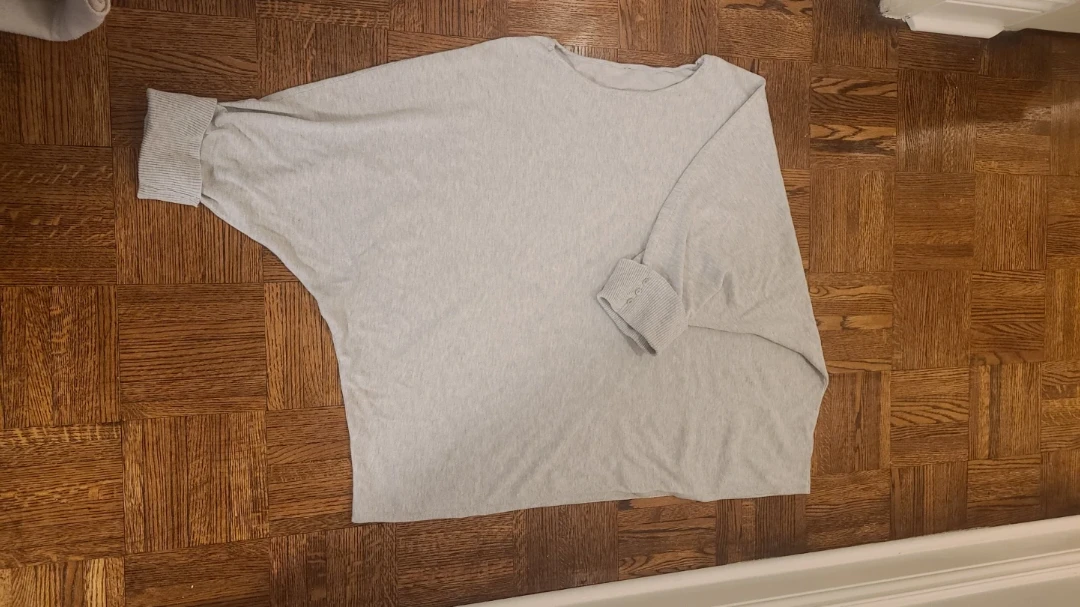 Light Grey Batwing Sleeve Sweater