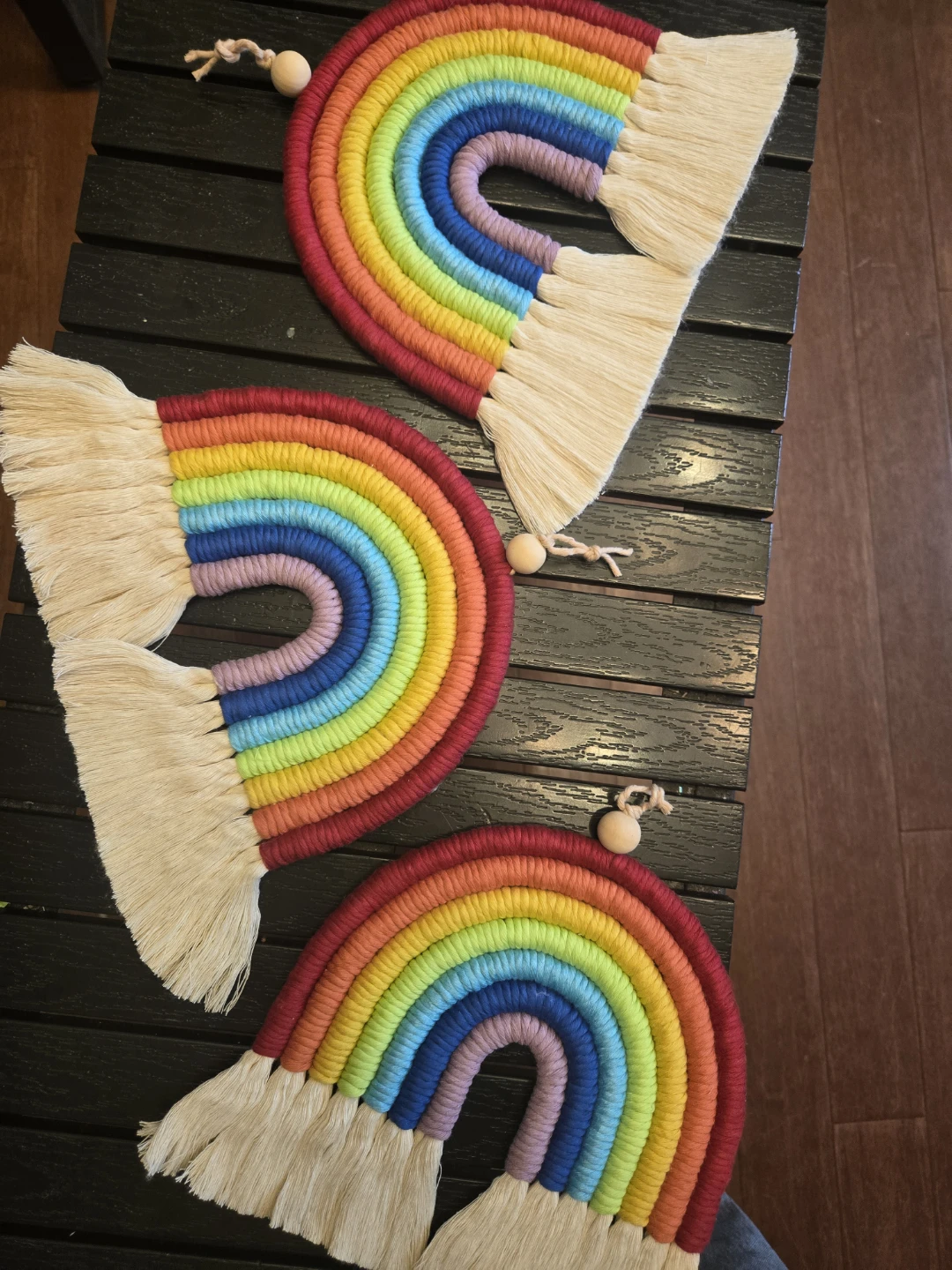 Handmade Macrame Rainbows, Keychains and Wristlets