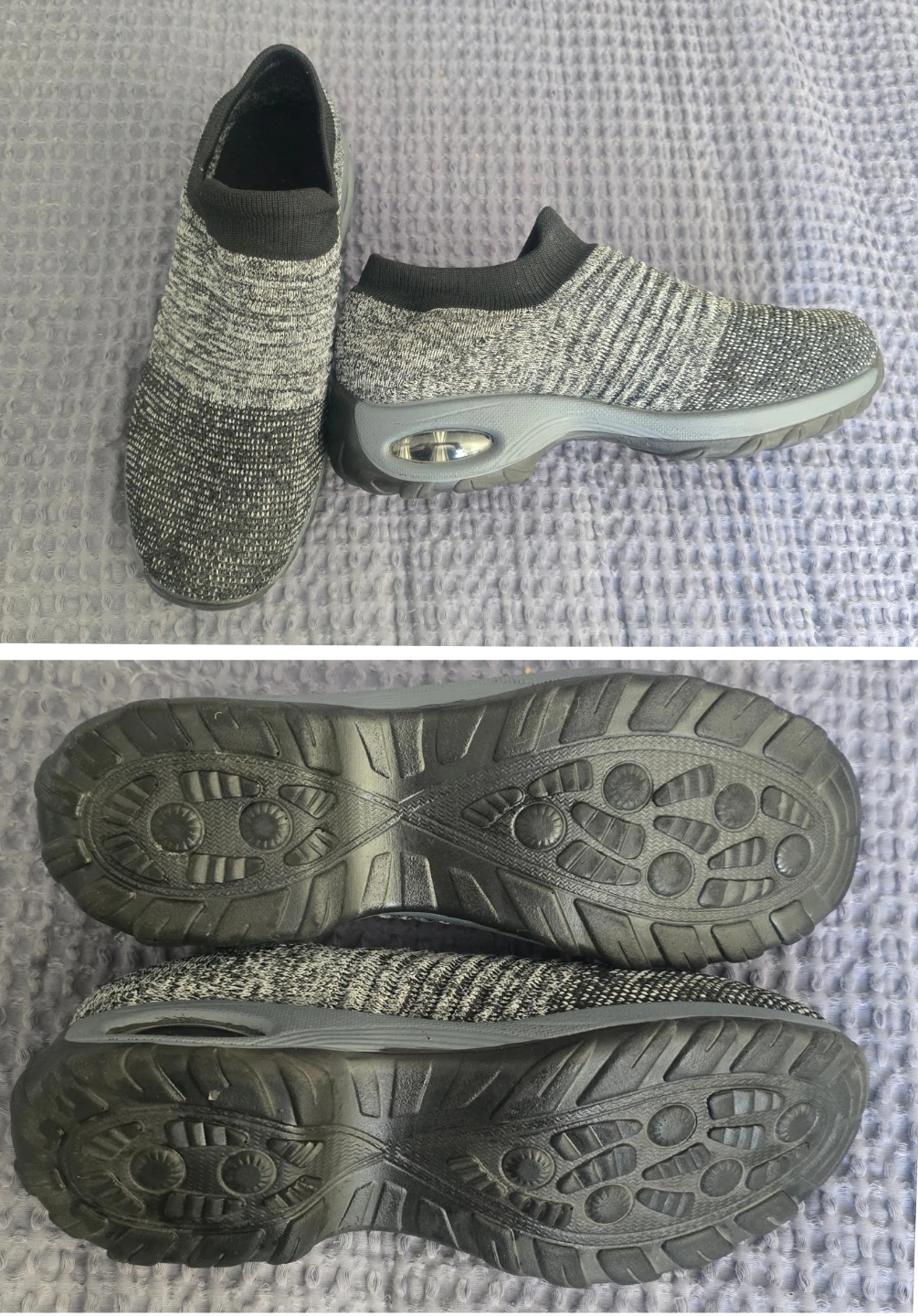 Grey Slip-on Walking Shoes
