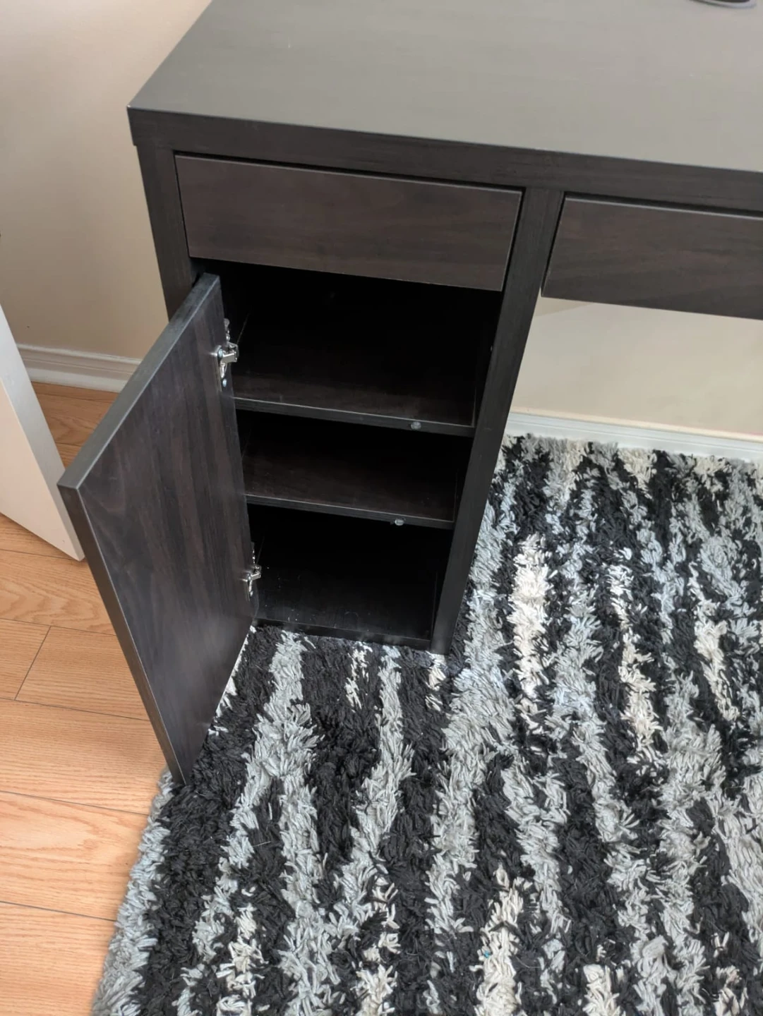 Black Desk with Drawer and Cabinet - photo 5