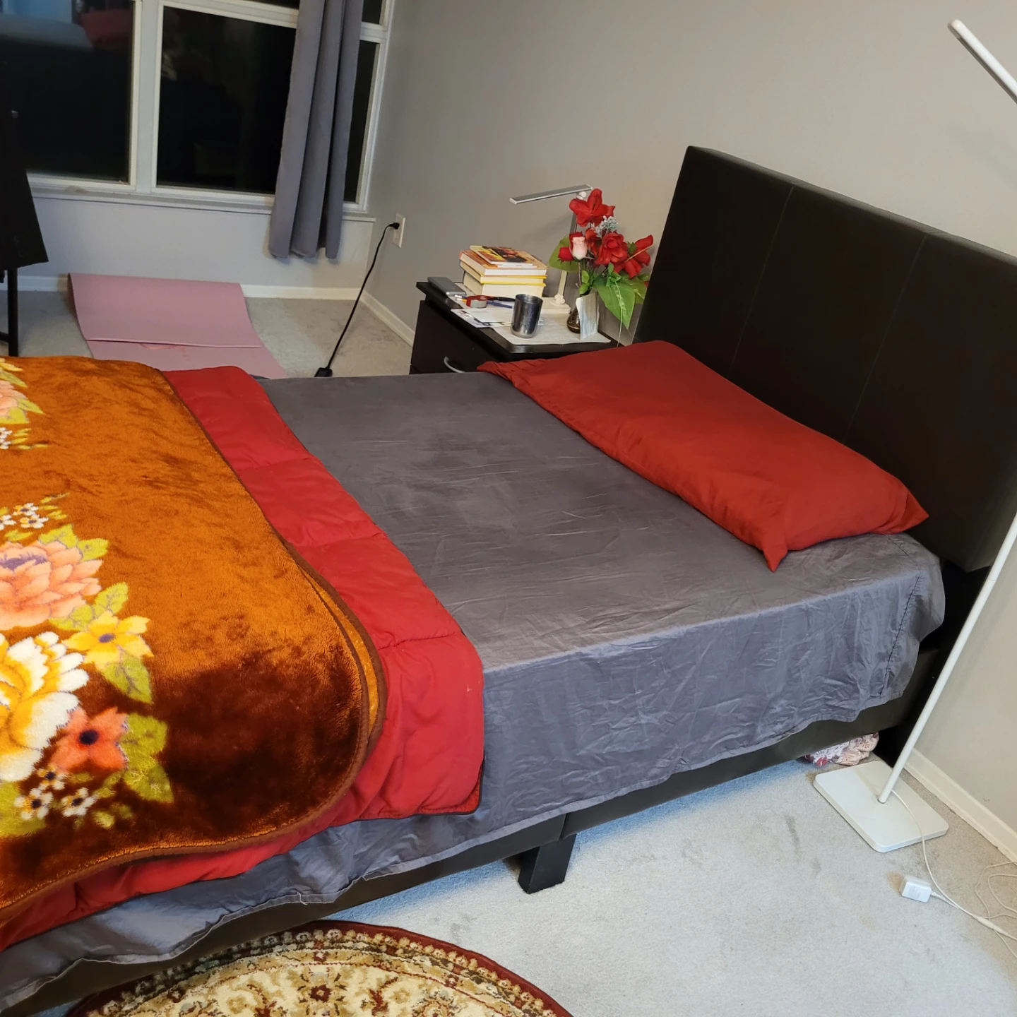 Dark brown leather-look twin headboard - photo 2
