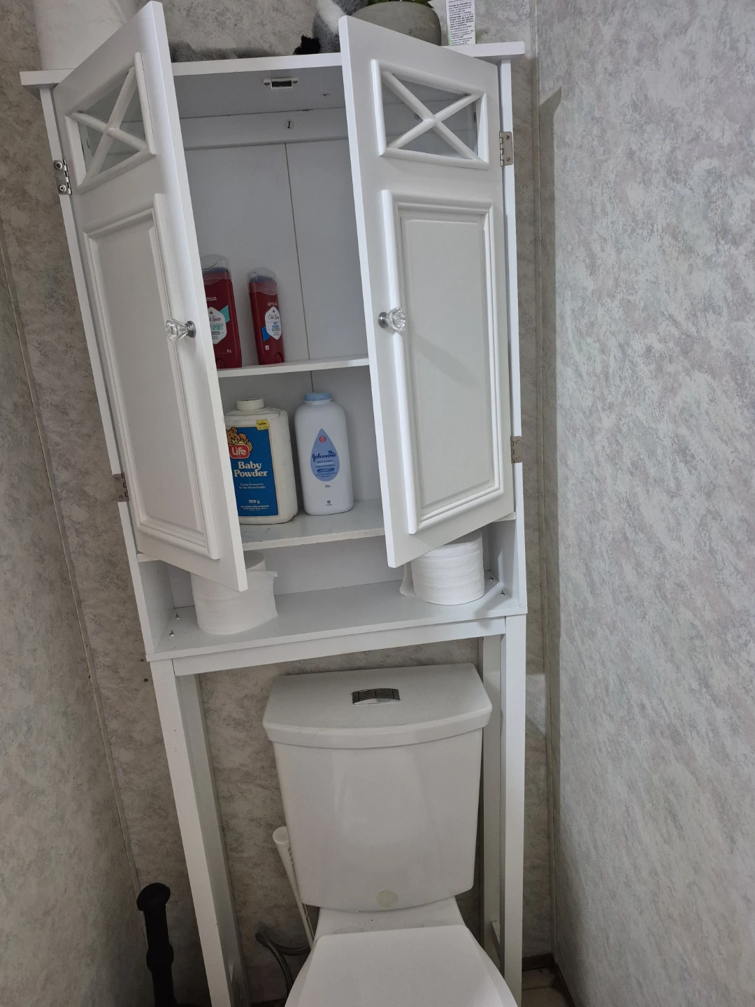 White Bathroom Over-the-Toilet Storage Cabinet - photo 2