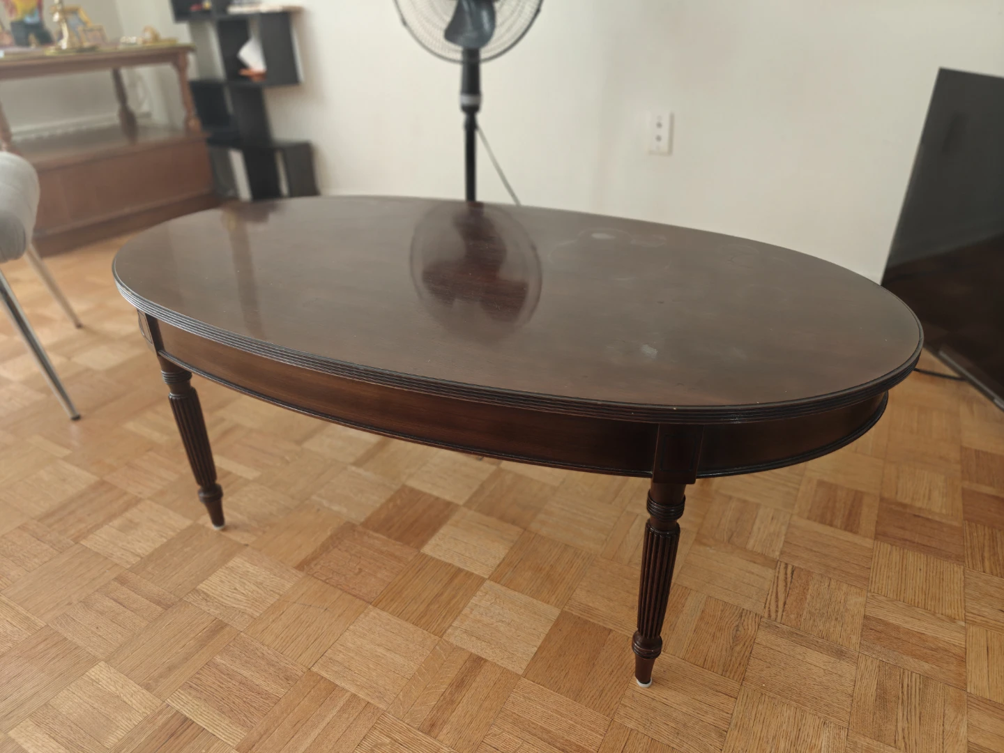 Oval Coffee Table - Dark Wood