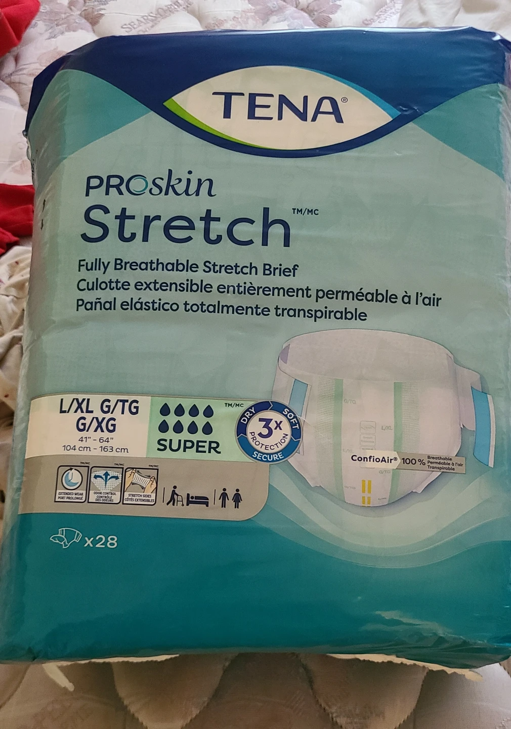 TENA ProSkin Stretch Super Briefs L/XL - 28 Pack