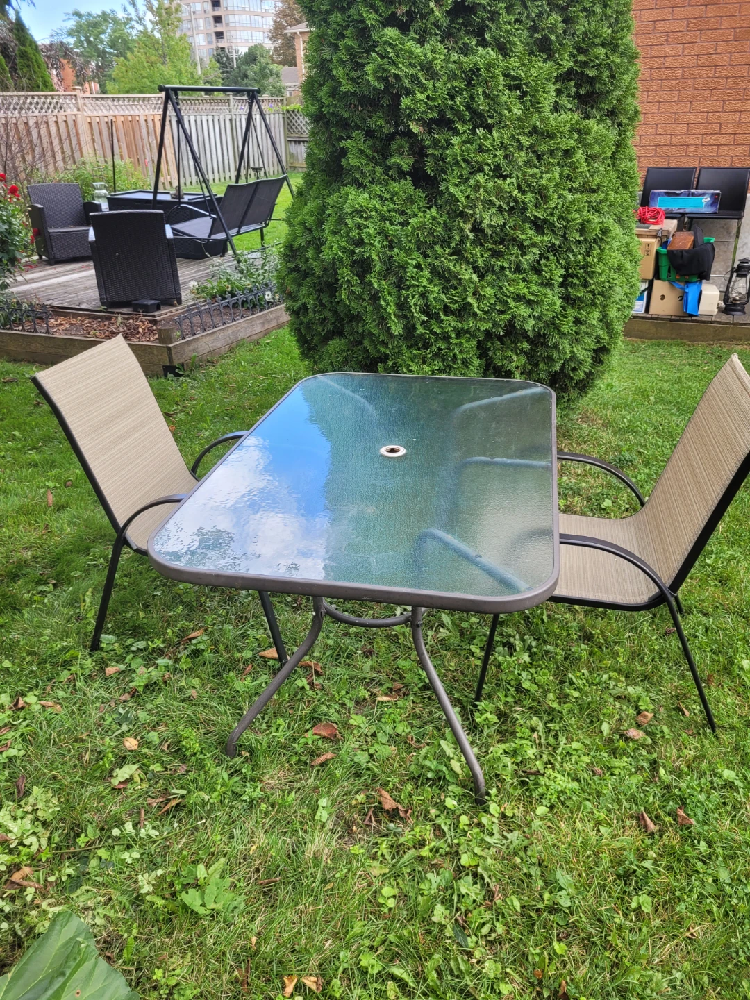 Outdoor Glass Top Patio Table