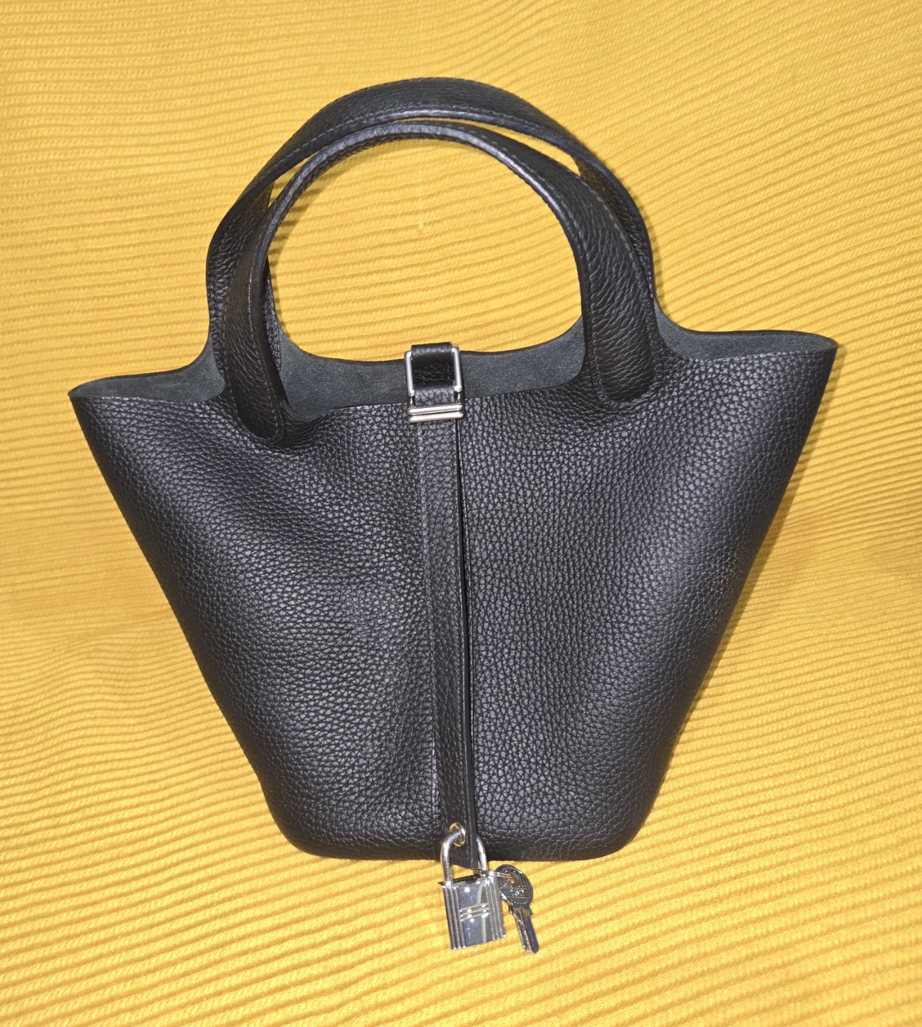 Black Leather Handbag Hermes