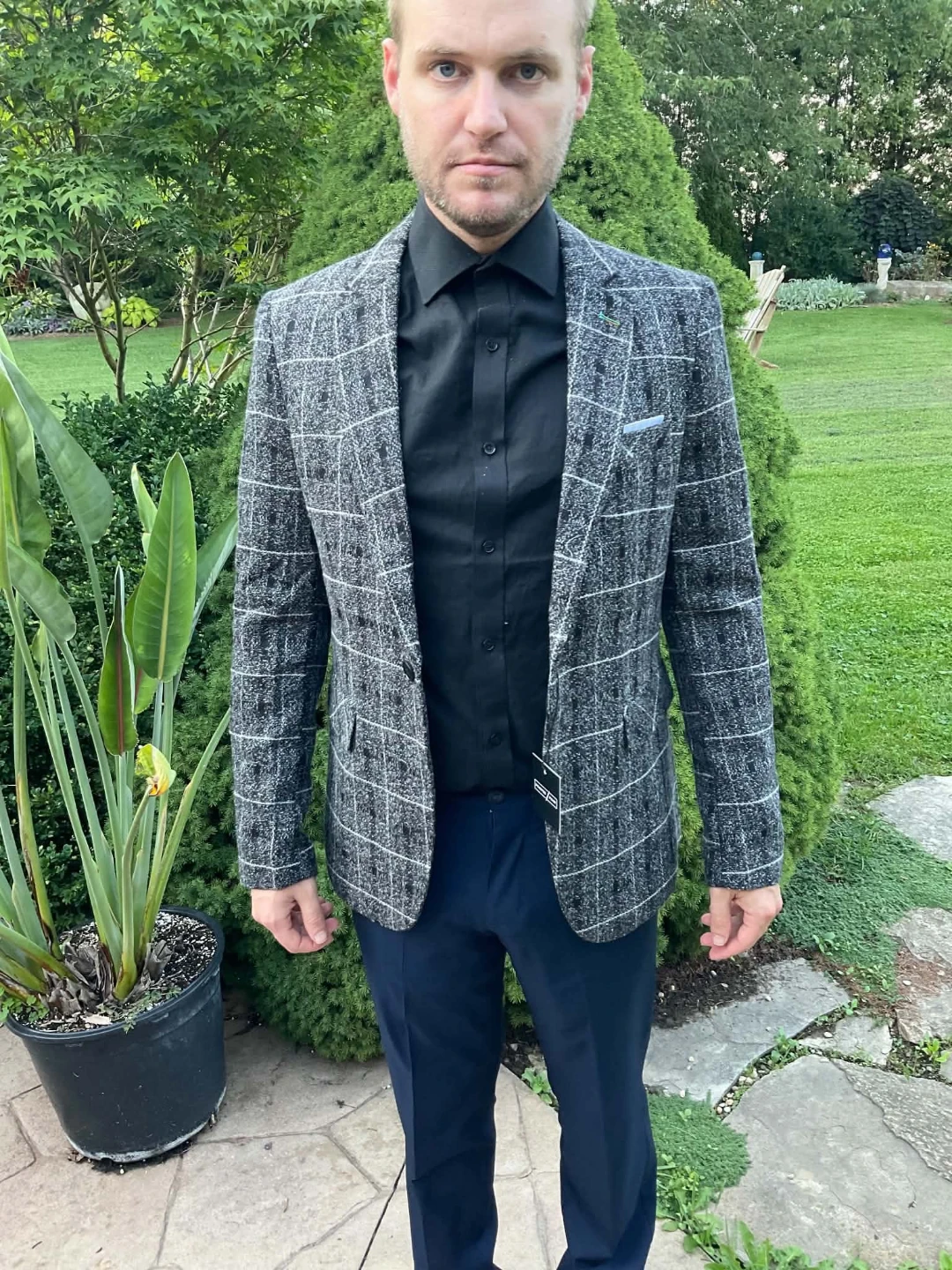Mens Blazer (M-charcoal plaid) - photo 3