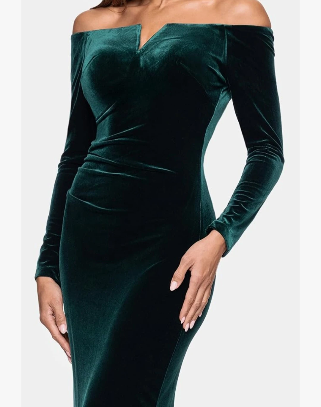 Xscape Off-The-Shoulder Velvet Maxi Dress - photo 4