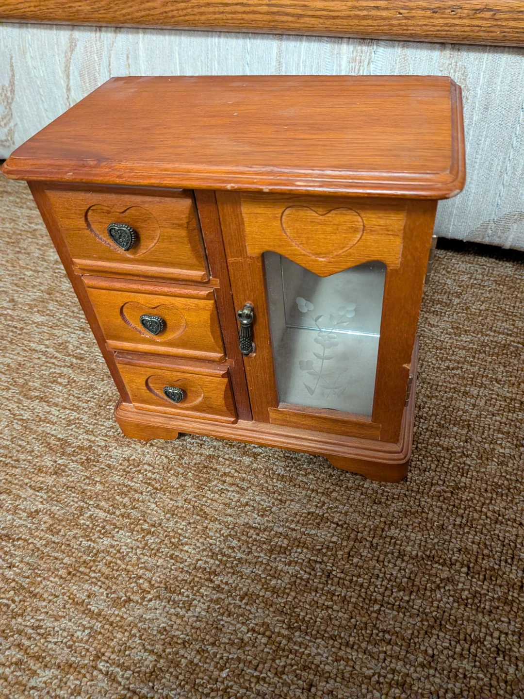 Wooden Jewellery Box with Side Compartment