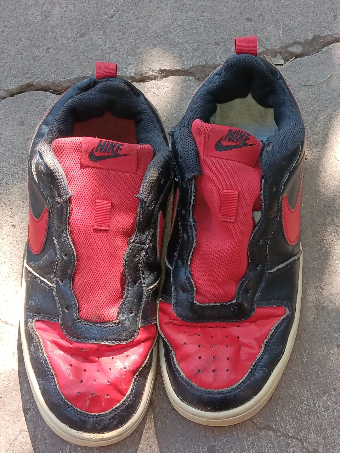 Nike red and black sneakers Dunks