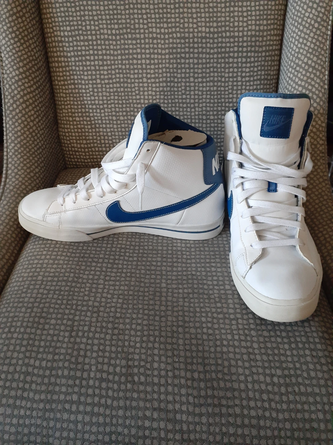 Nike High-Top Sneakers White and Blue - photo 4