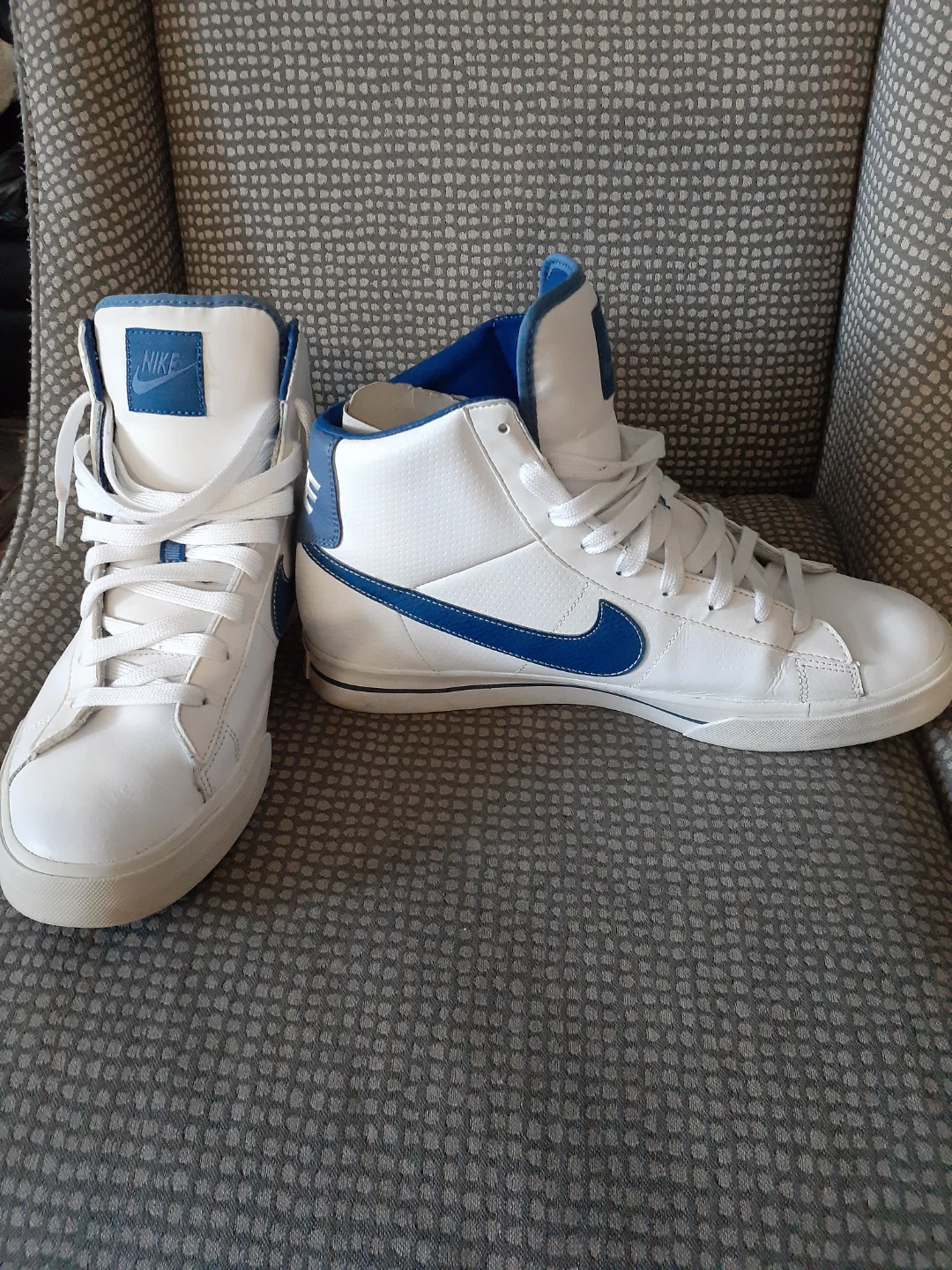 Nike High-Top Sneakers White and Blue - photo 5