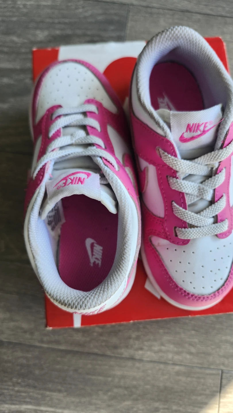 Nike Dunk Low TD Toddler Shoes Pink White Size 9C