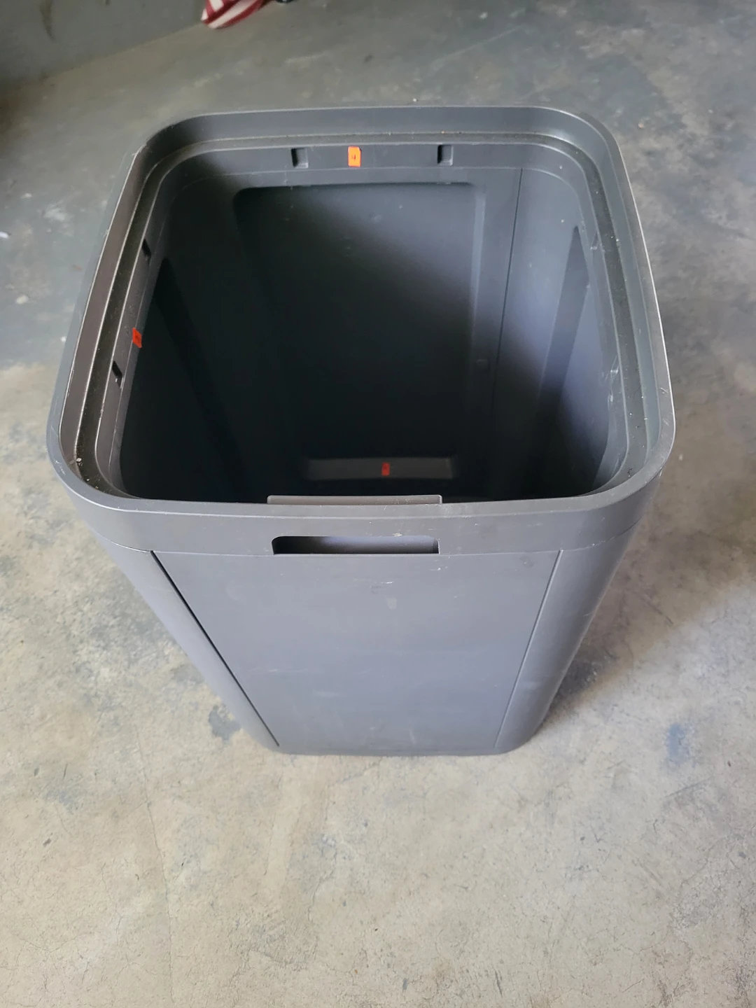 Gray Plastic Trash Can