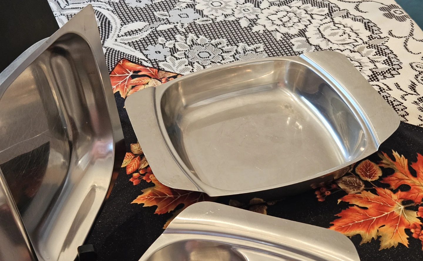 MCM Stainless Steel 3-Piece Buffet Serving Set - photo 2