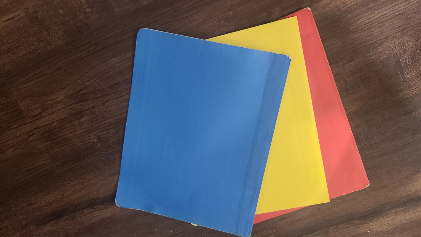 Set of 3 Coloured Paper Folders