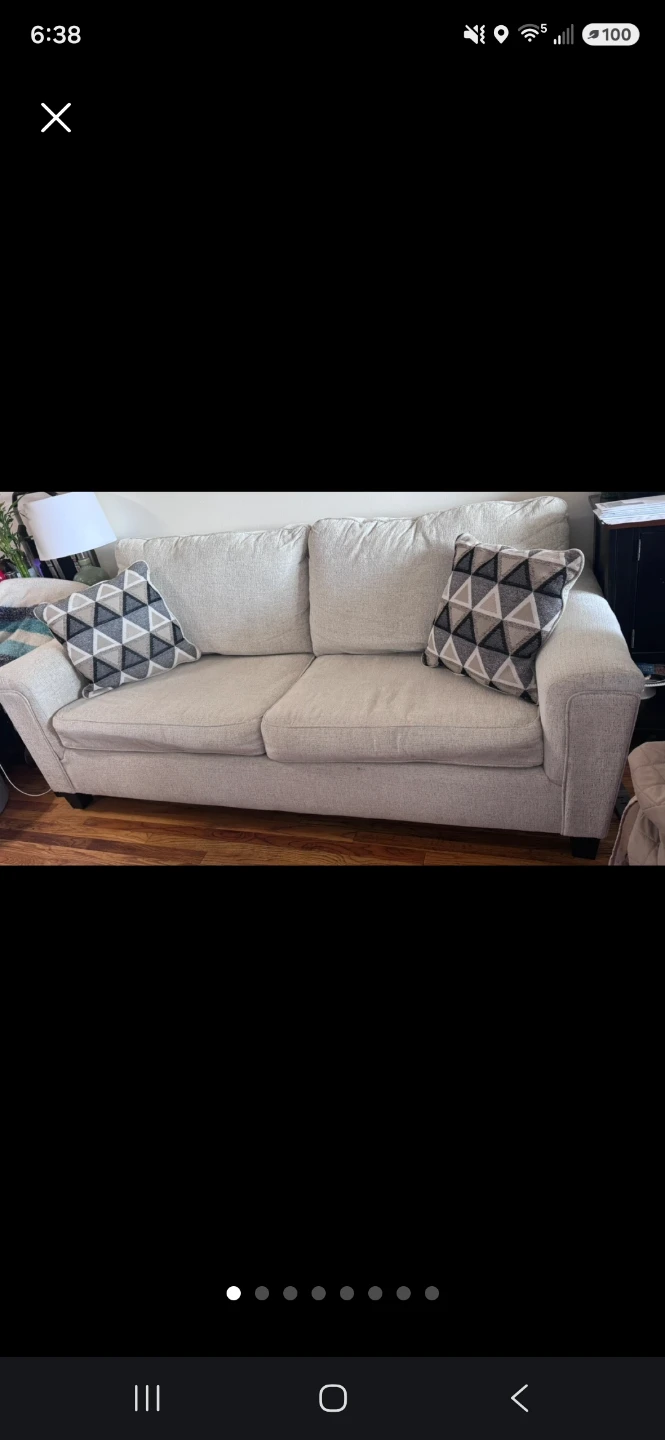 Beige Two-Seater Sofa