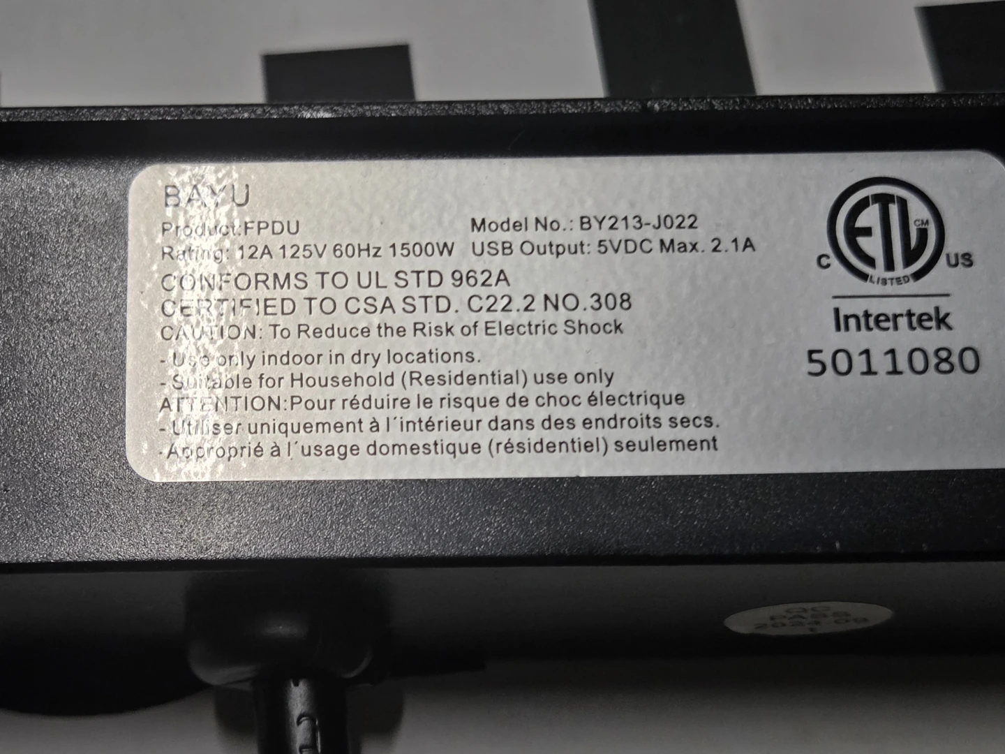 BAYU FPDU Power Strip with 2 USB Ports and 2 Outlets - photo 5