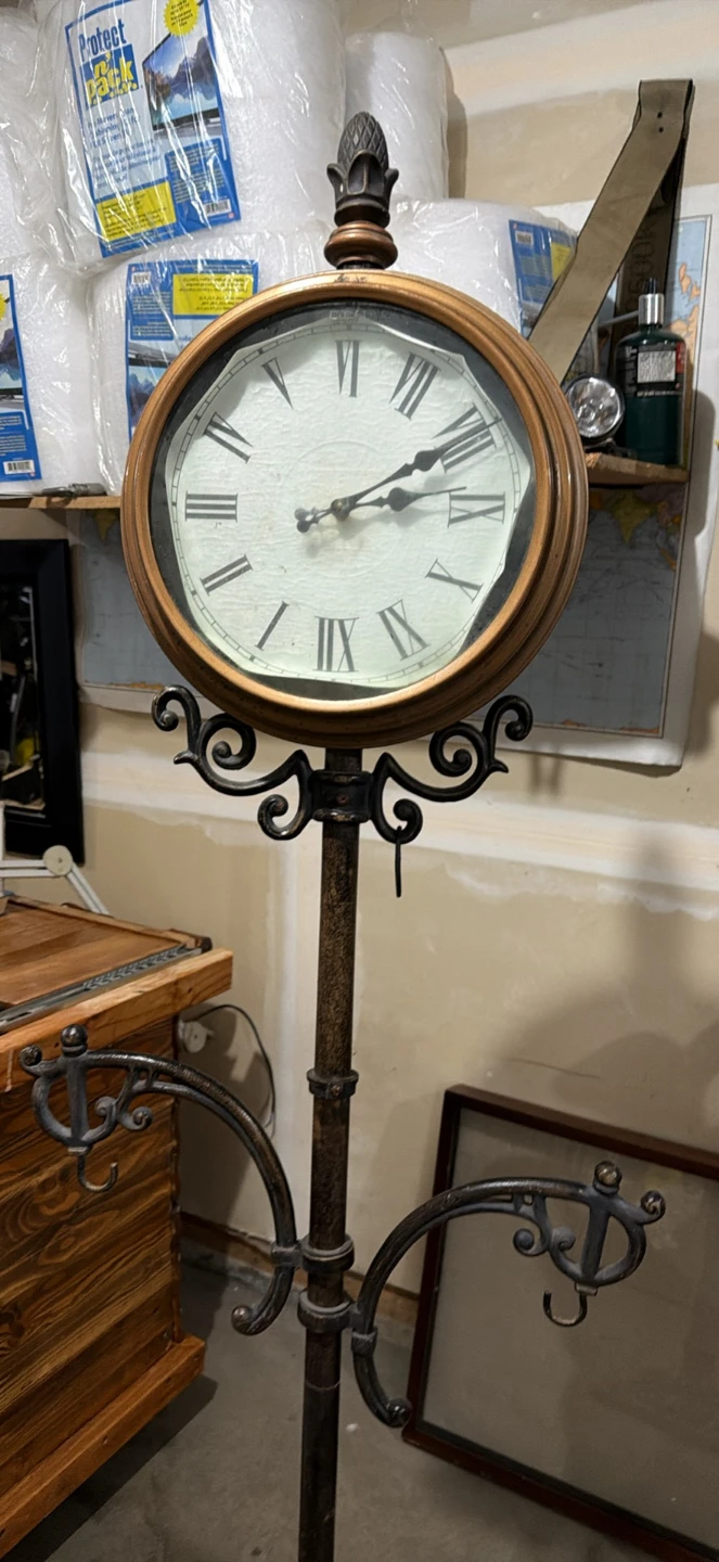 Vintage-Style Decorative Floor Clock with Coat Hooks