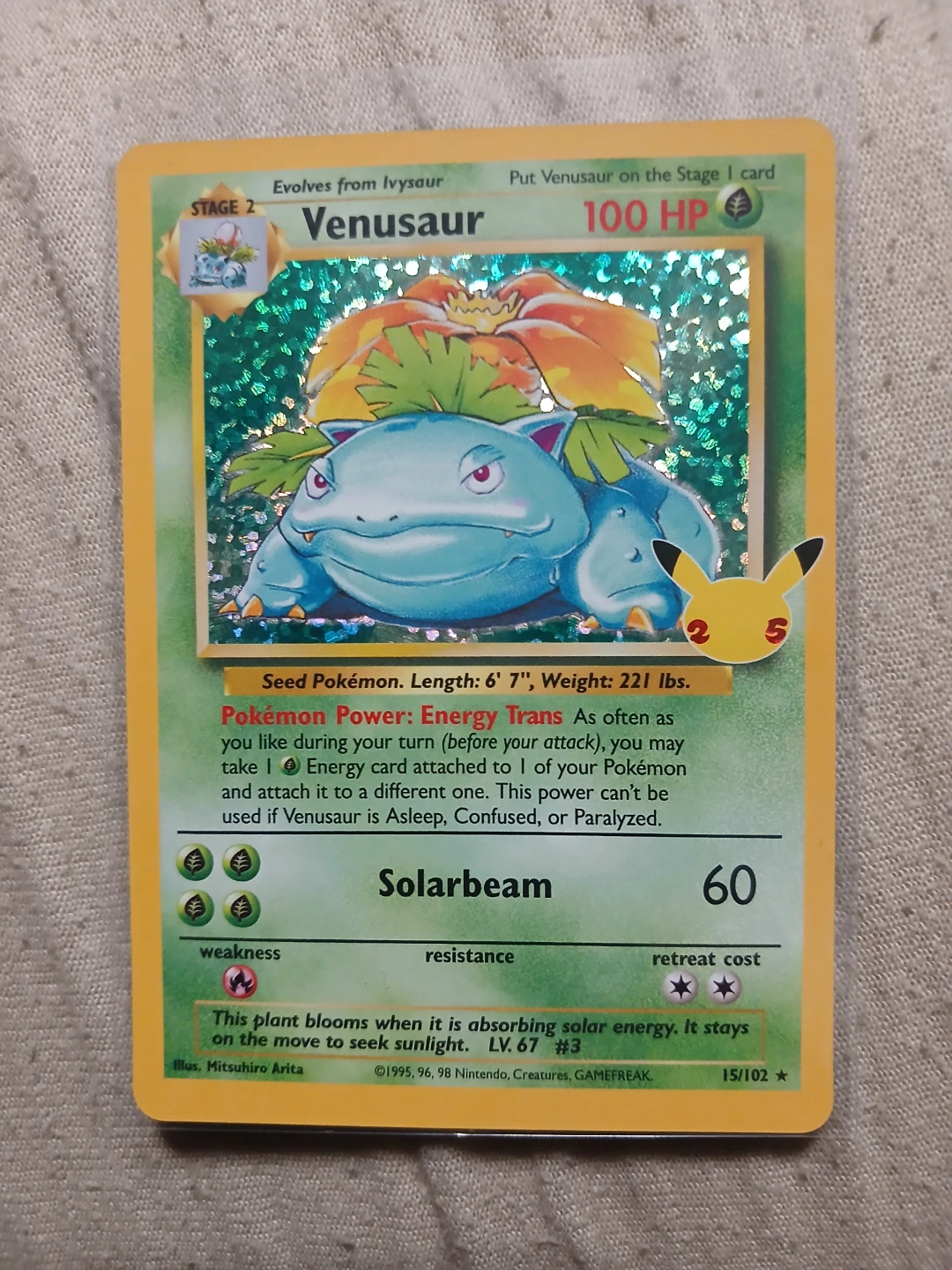 Holo Venusaur Reprint 15/102 2021 Pokémon Card
