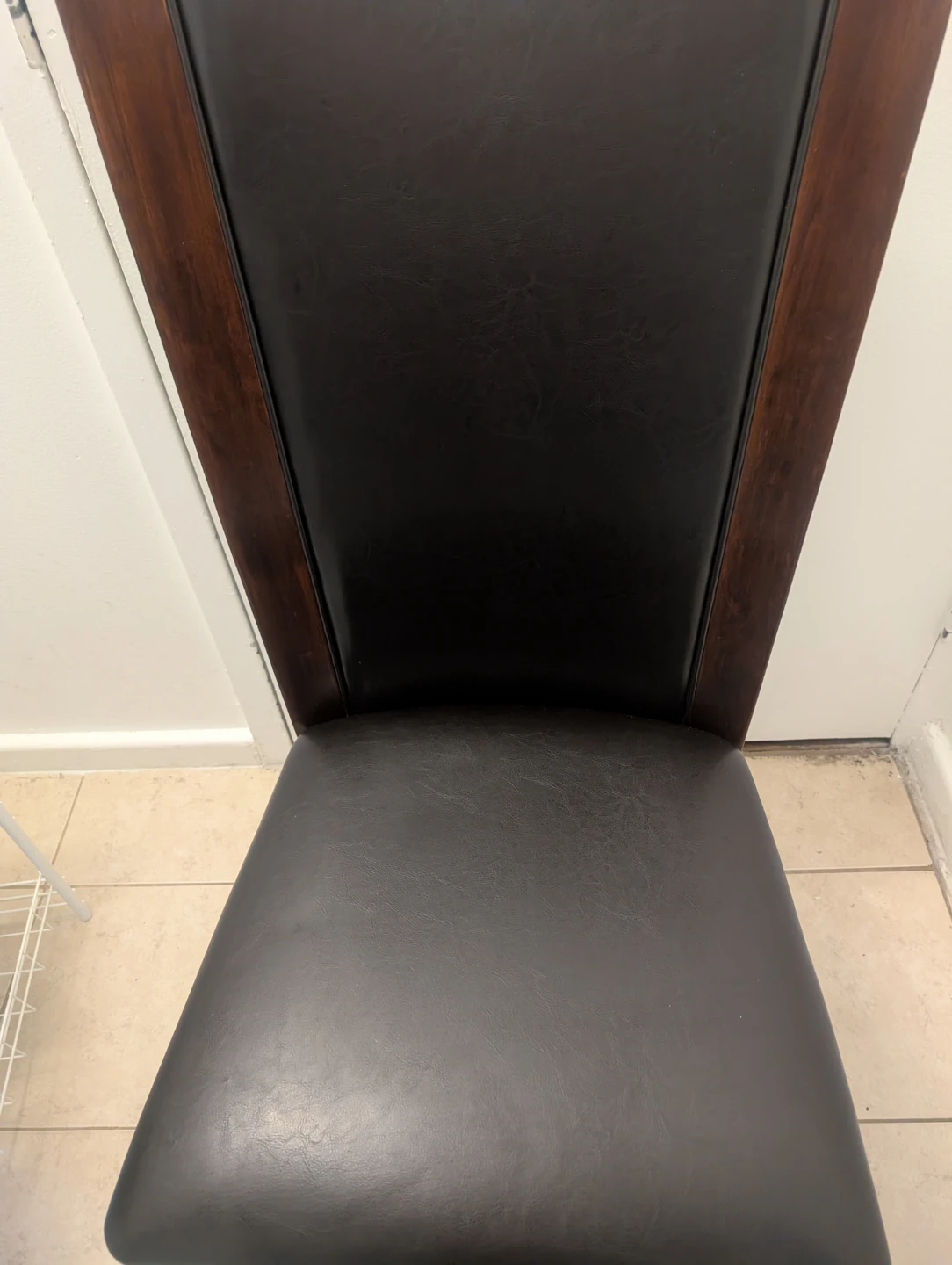 Dark Brown Faux Leather Dining Chair - photo 4