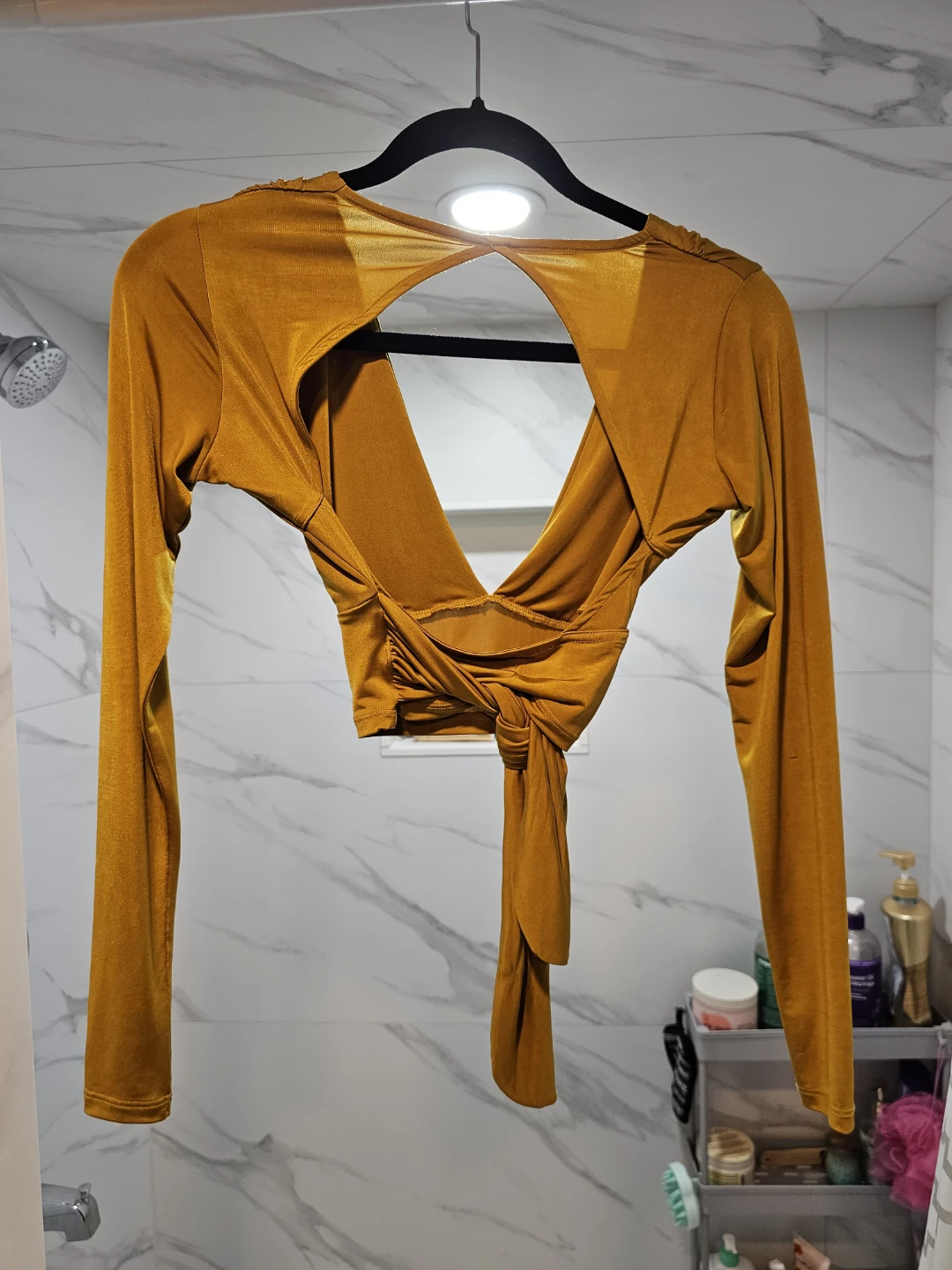Urban Outfitters Mustard Long Sleeve Tie-Front Top - photo 2