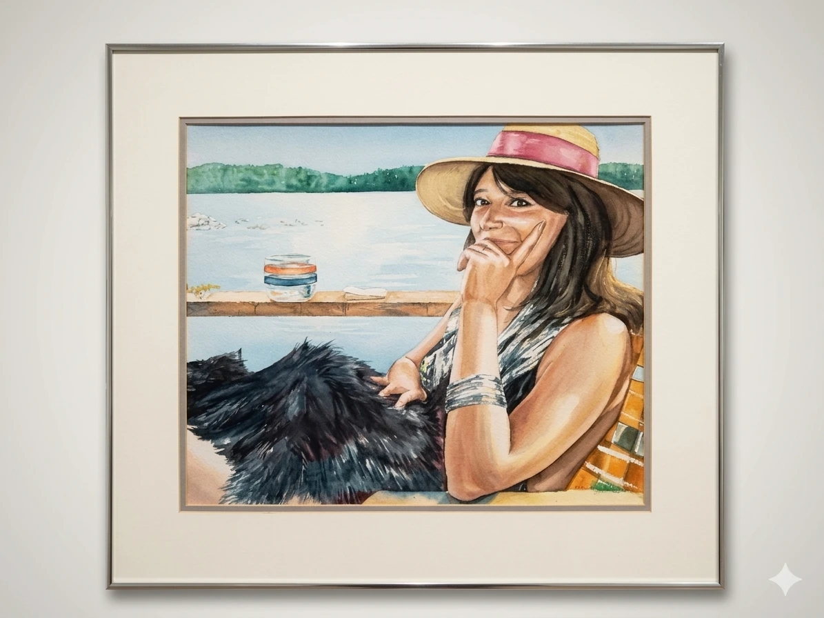 Original 1986 Roslyn Ramsay Watercolor Portrait