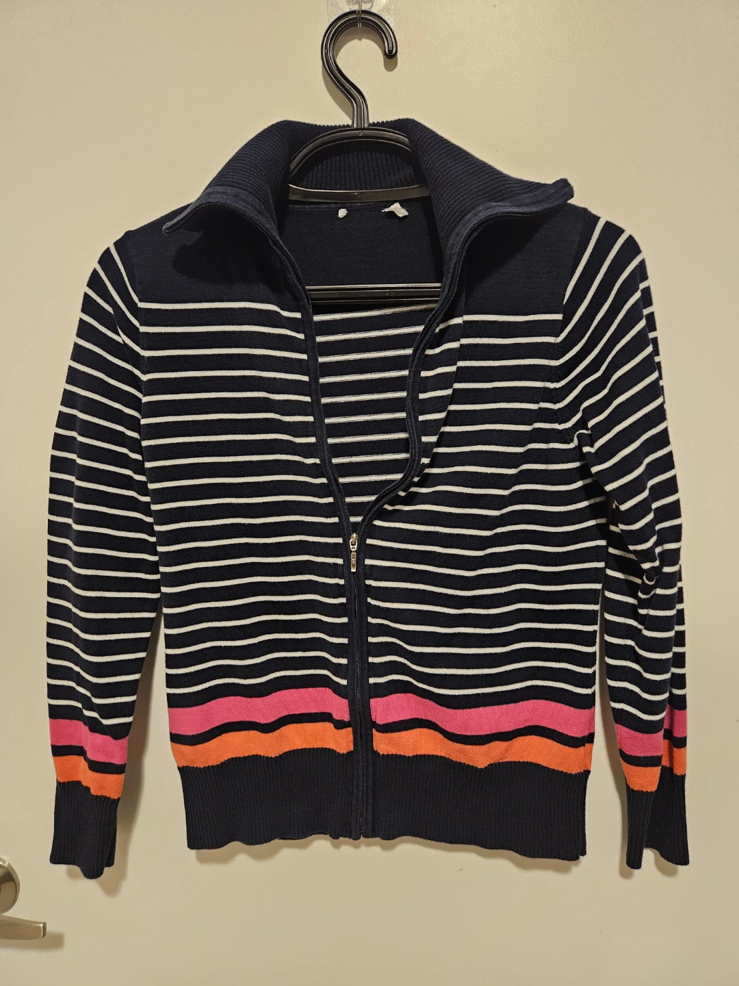 Striped zip-up sweater - photo 3