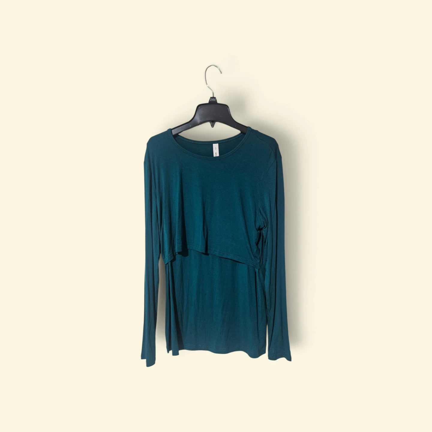 Small teal long-sleeve nursing top