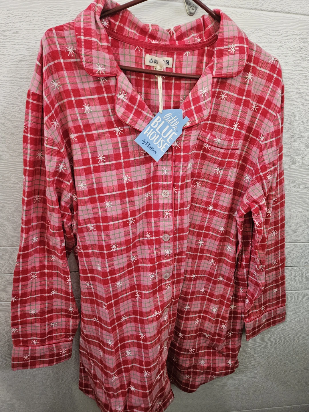 Little Blue House Flannel Nightdress, xl