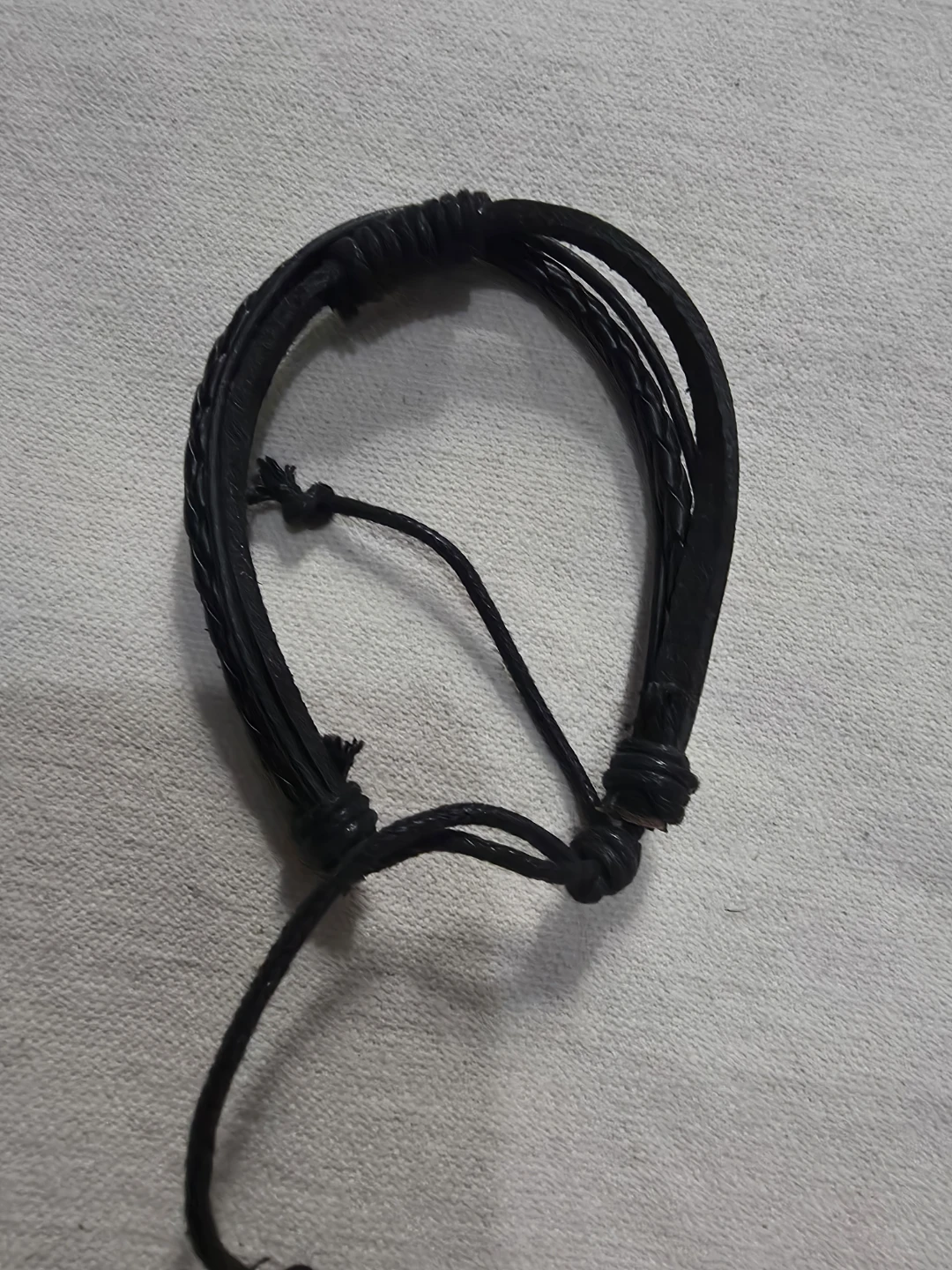 Multi-Strand Black Leather Bracelet 🏈 - photo 2