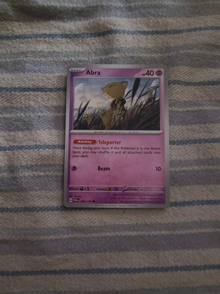 Abra 080/167 Common Twilight Masquerade Pokemon Reverse Holo NM