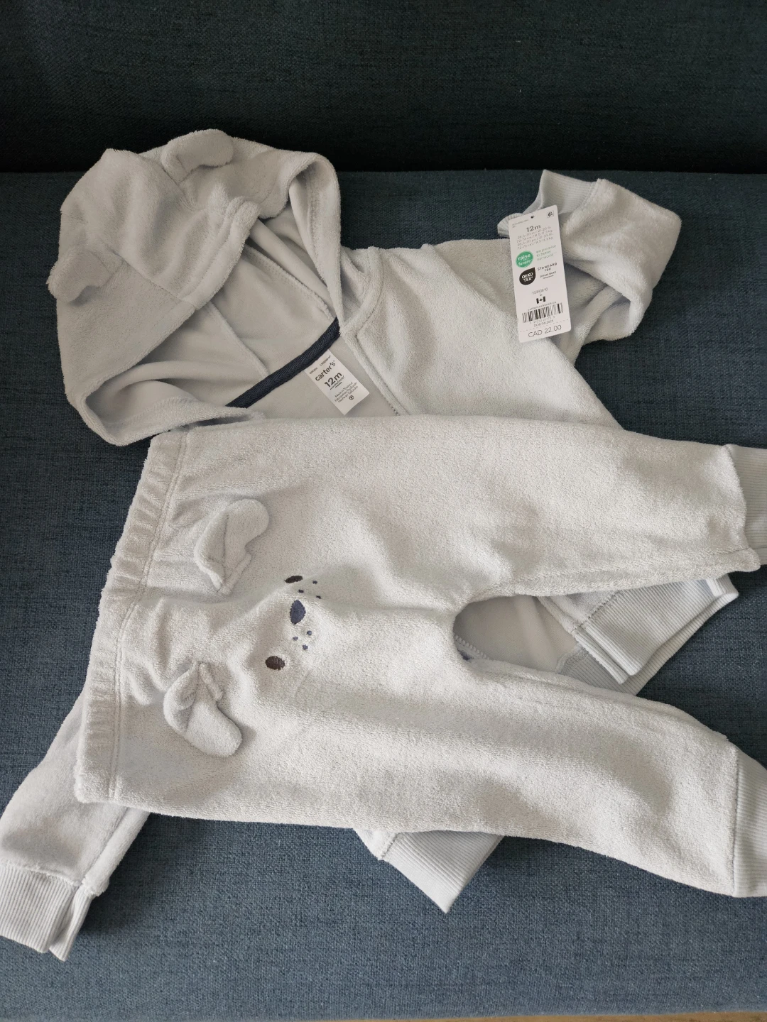 Carter's Baby 2 piece little dog cardigan set