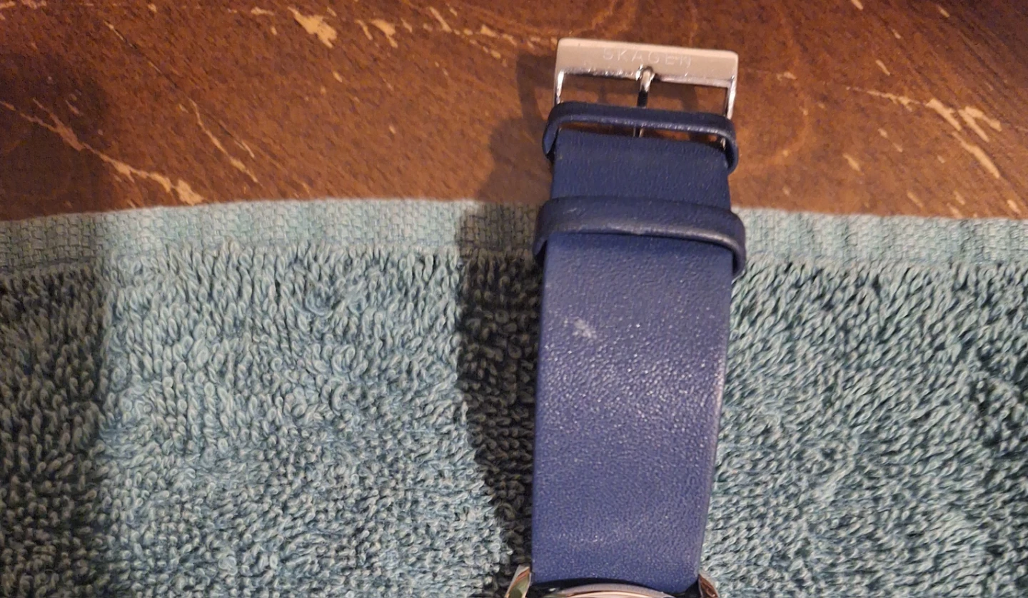 Mens Skagen Denmark chronograph Black dial/ Blue Band - photo 2