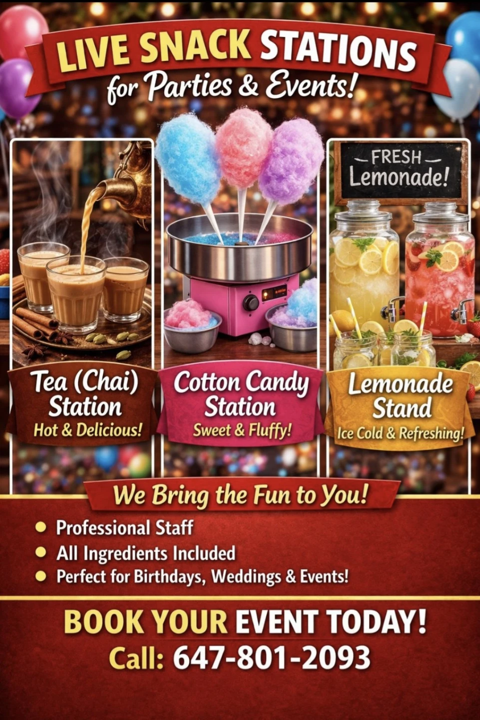 Live Snack Stations for Parties & Events