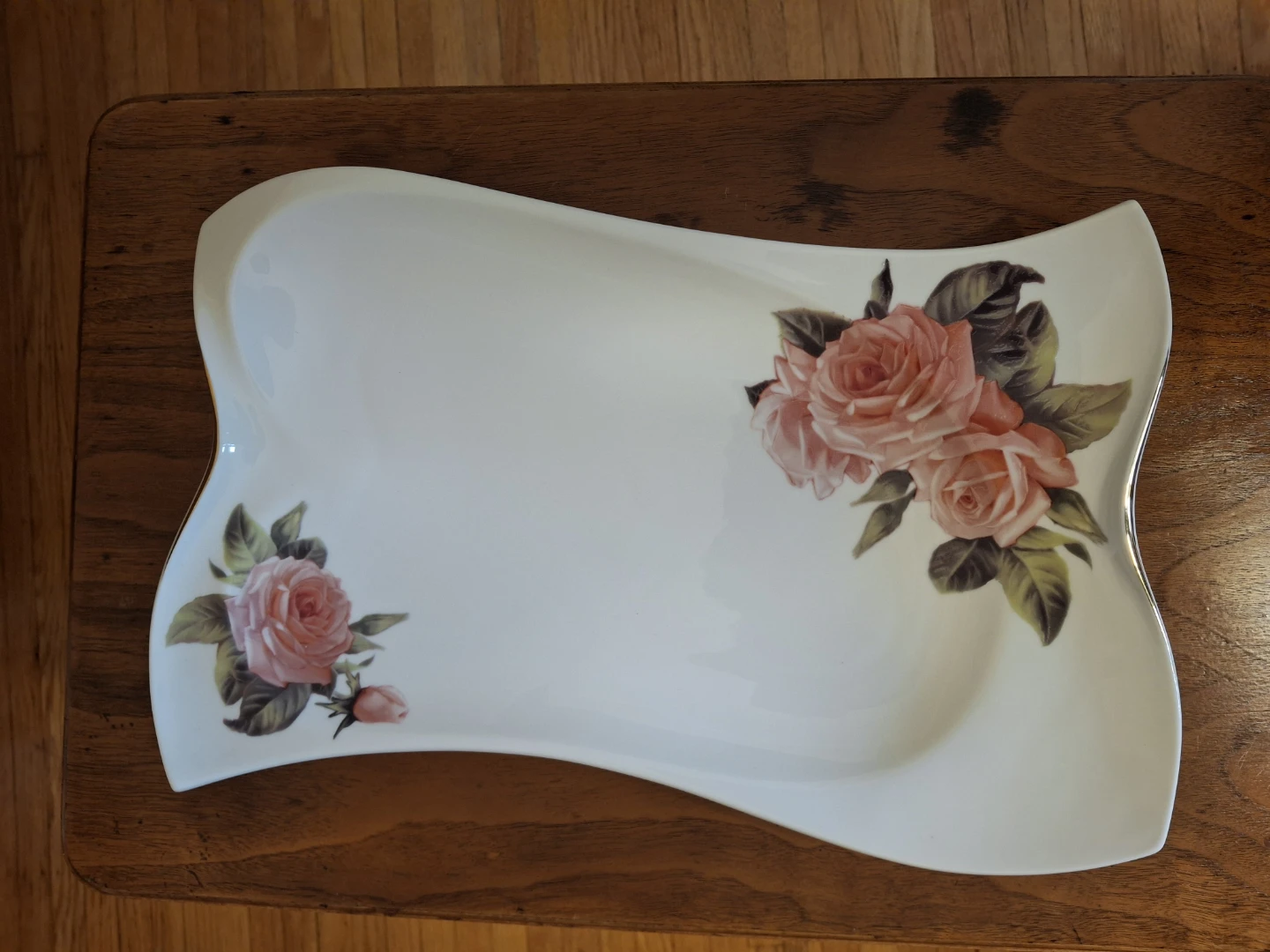 Cortina Collections Fine Porcelain English Rose Serving Tray
