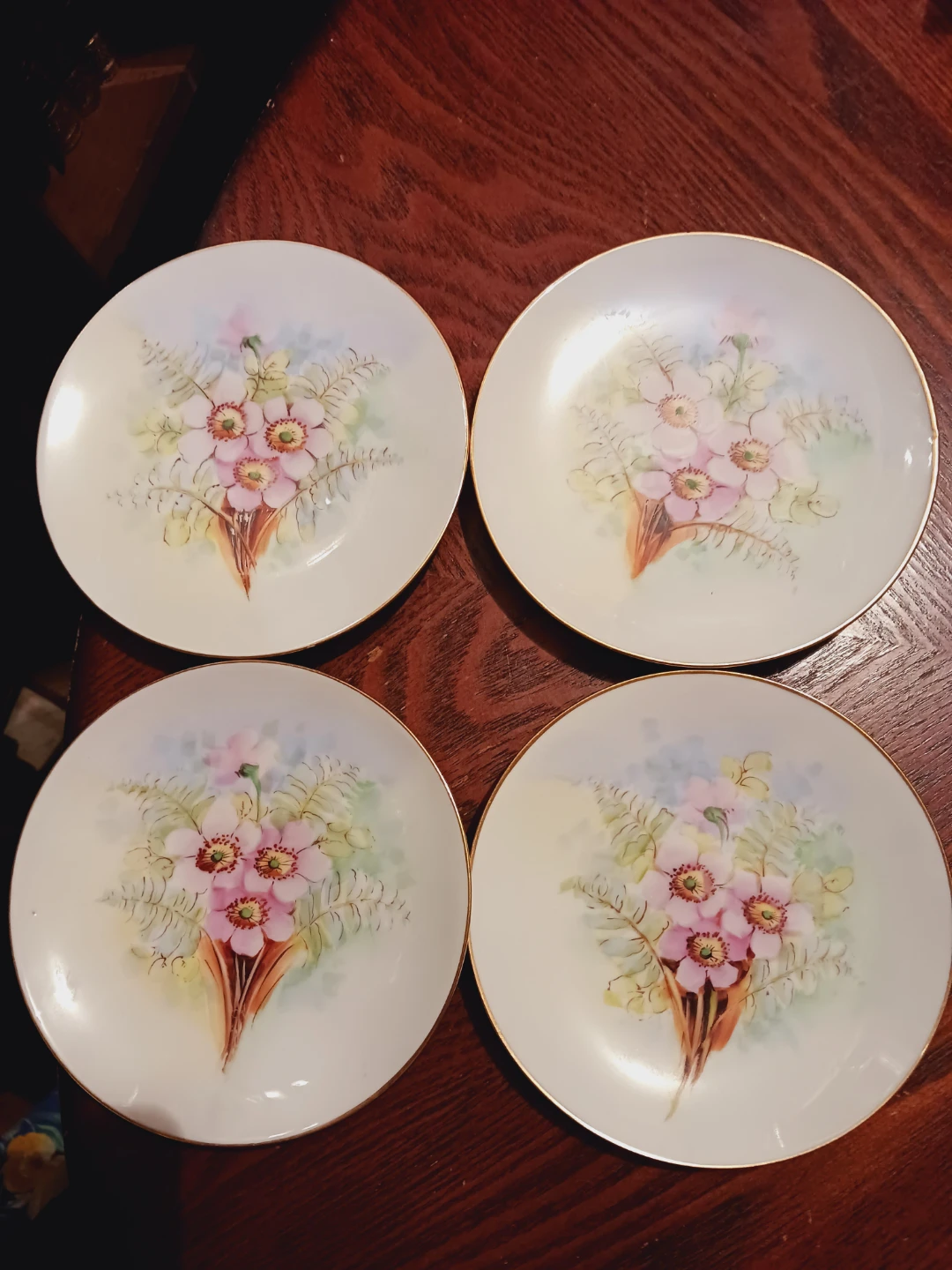 Set of 4  Antique Thomas Bavaria Sevres Floral Plates