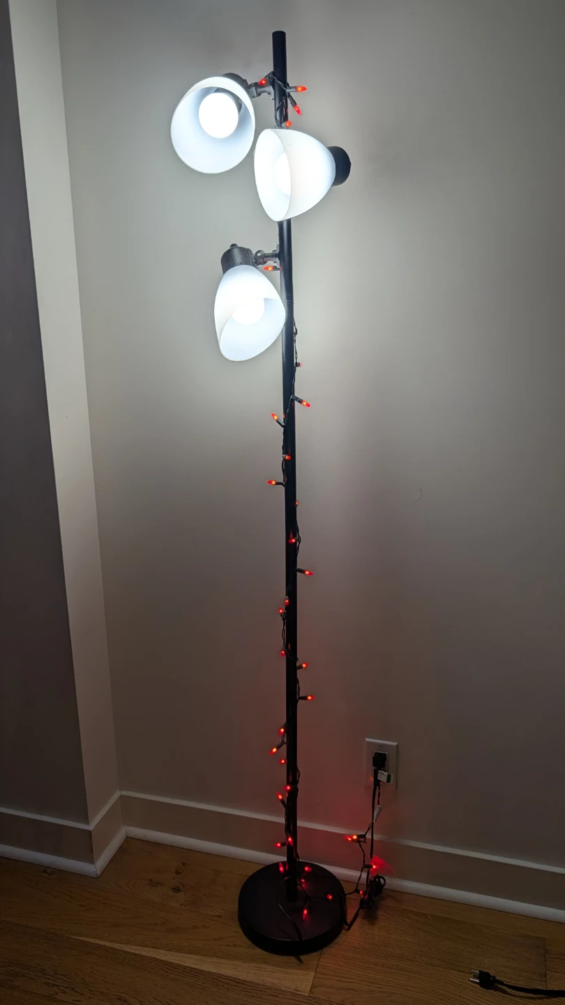 Three-head black floor lamp - photo 2