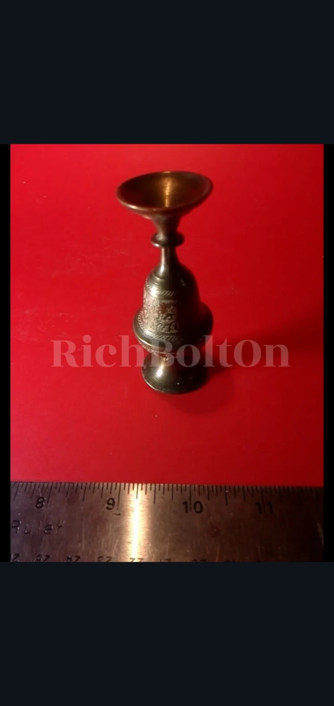 Small Brass Etched Vase