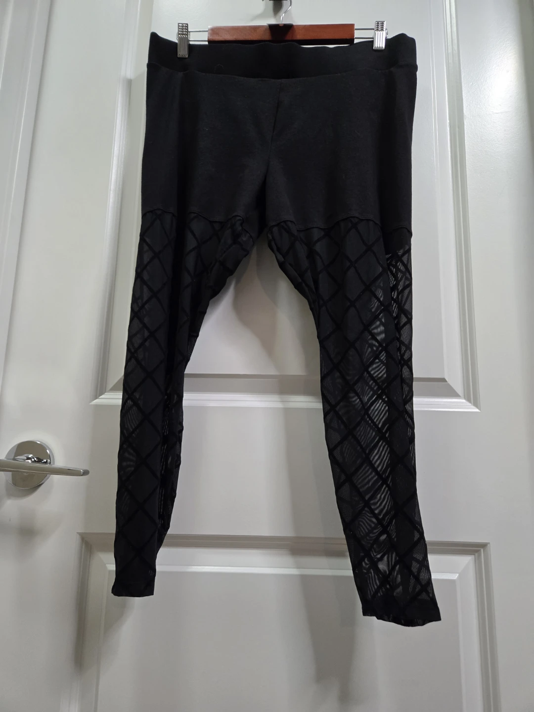 Torrid Black Patterned Mesh Leggings