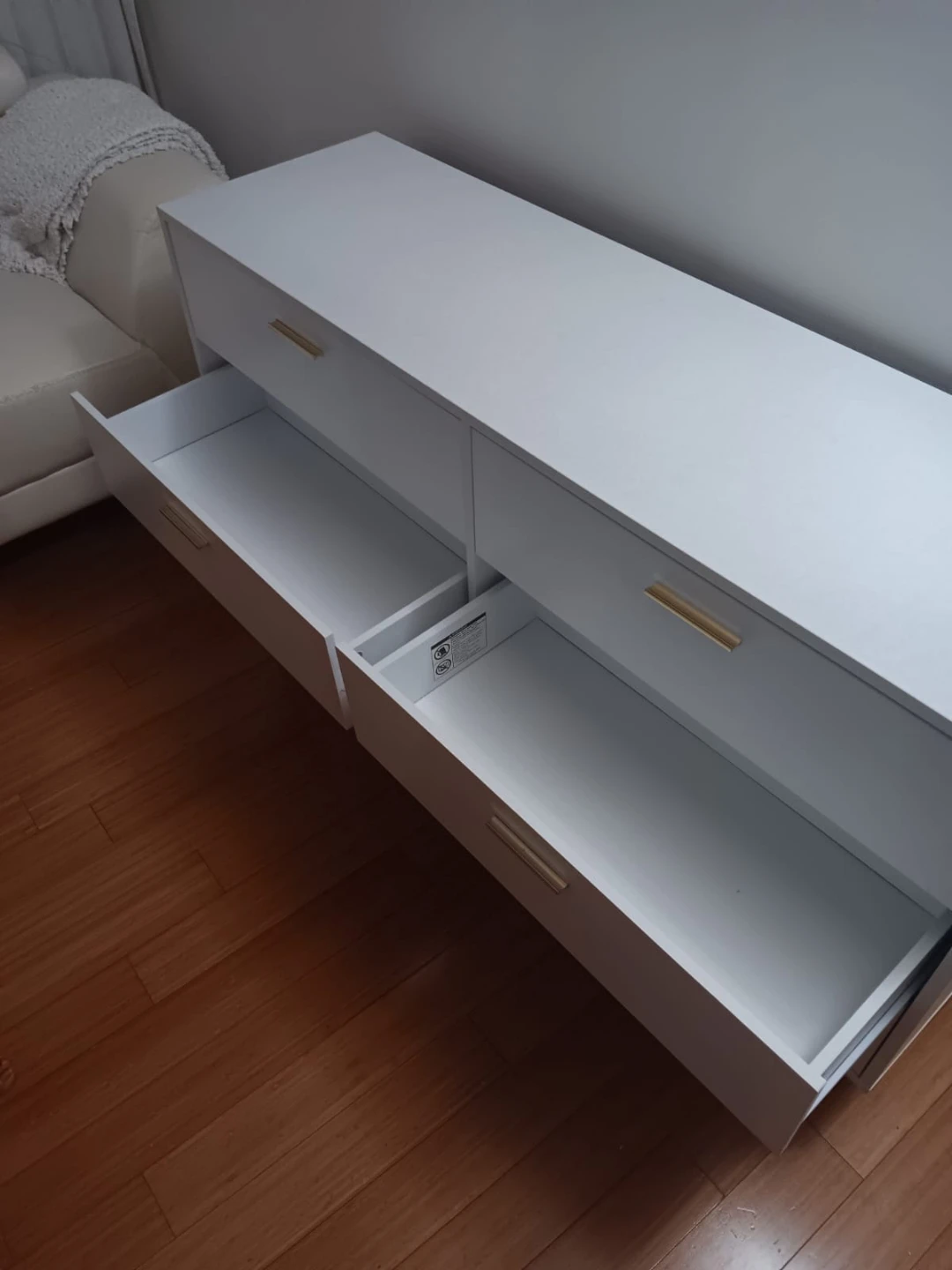 Modern White Dresser with Gold Tones ( Please Review Images) - photo 5