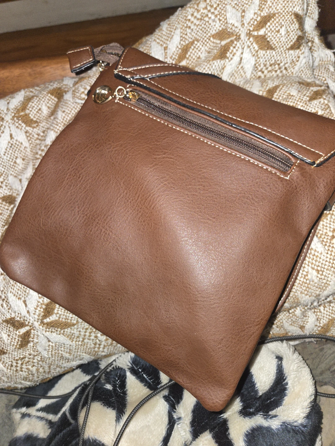 Brown Faux Leather Crossbody Bag - photo 4