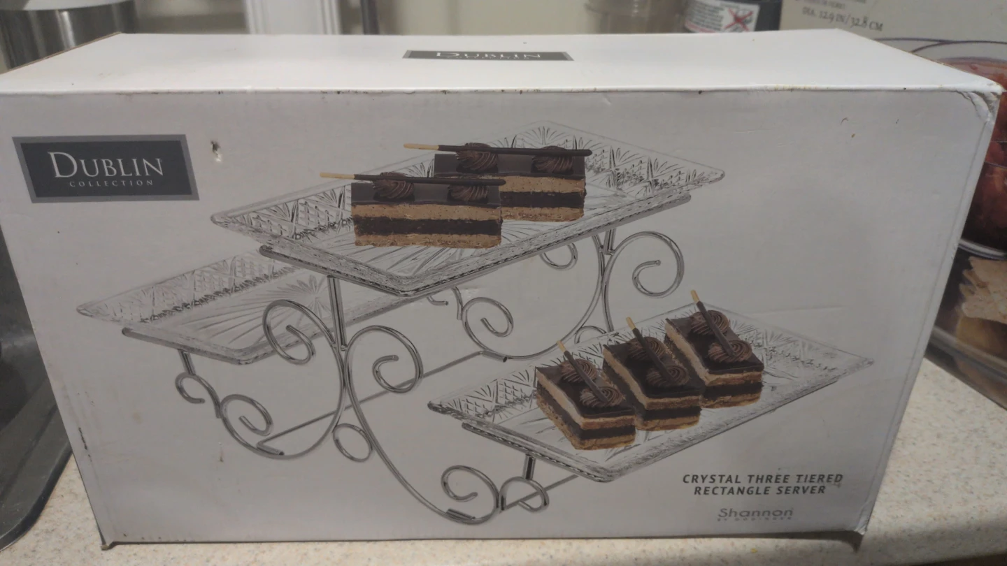 Dublin Collection Crystal Three Tiered Rectangle Server