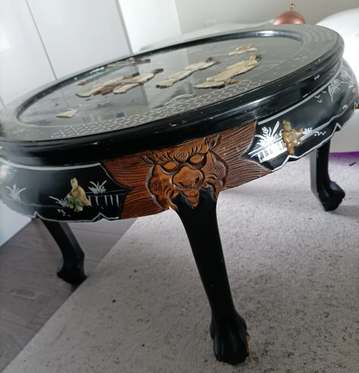 Oriental Style Black Lacquer Coffee Table - photo 2