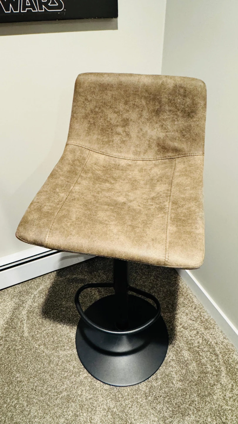 Set of Two Adjustable Brown Bar Stools - photo 3