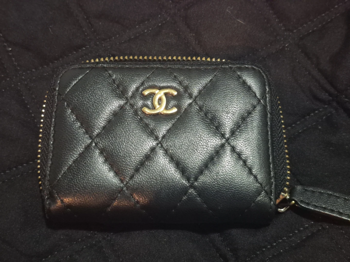Chanel Quilted Zip Coin Purse
